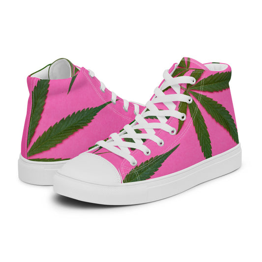 Pink Sativa Collection Women’s high top canvas sneakers
