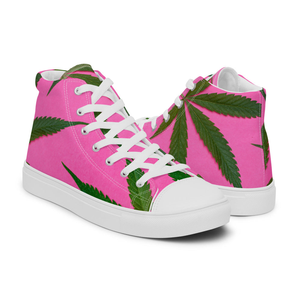 Pink Sativa Collection Women’s high top canvas sneakers